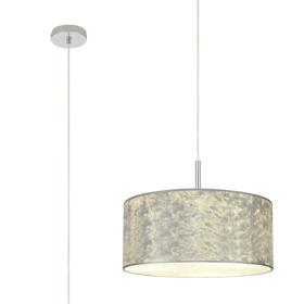 DK0787  Baymont 40cm 1 Light Pendant Polished Chrome, Silver Leaf